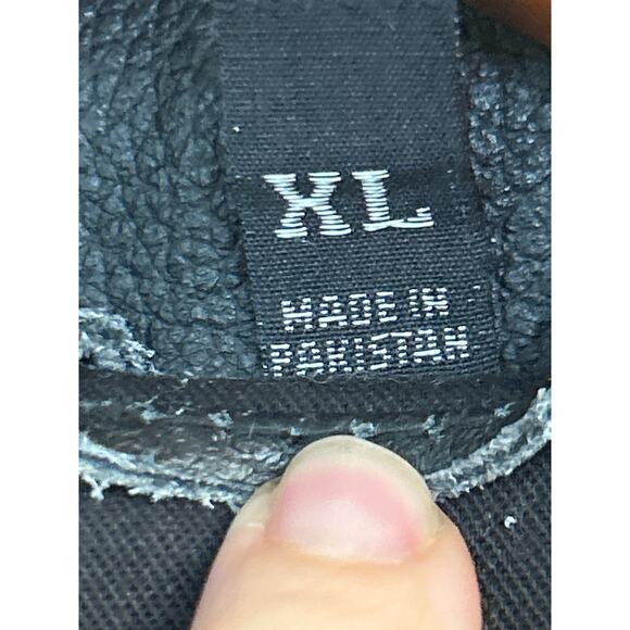 Braided Heavy Black Leather Biker Jacket - Picture 8 of 8